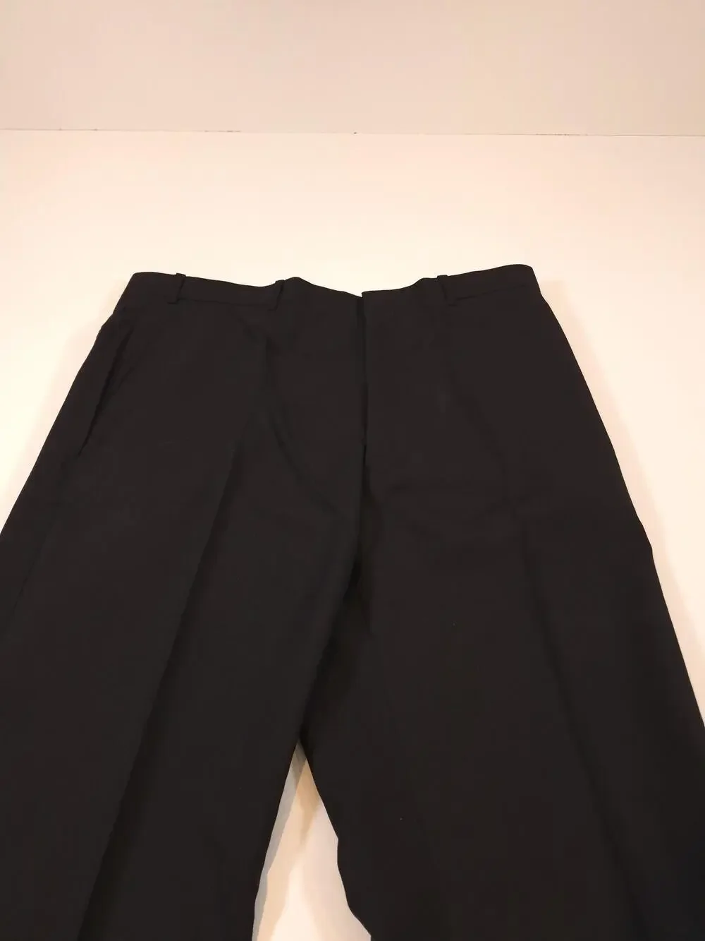 VTG Jahardi Dress Pants Mens 38x36 Black Wool Blend Flat Front Classic NWT